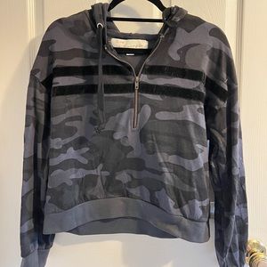 Vintage havana, sweatshirt, hoodie, grey, black, camo, stripe, zipper
